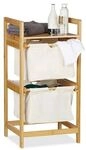 relaxdays W&auml;schekorb Bambus 2 Schubladen 73x37x33 cm braun