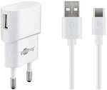 goobay Ladekabel mit Adapter USB A 1.0 m wei&szlig;