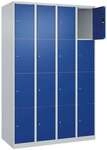 CP Schlie&szlig;fachschrank &raquo;Classic Plus Korpus lichtgrau&laquo; 4x4 F&auml;cher blau, 120x185x50