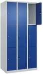 CP Schlie&szlig;fachschrank &raquo;Classic Plus Korpus lichtgrau&laquo; 3x3 F&auml;cher blau, 90x185x50