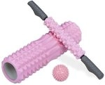 relaxdays Faszienrolle 3er-Set rosa rosa