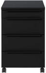 Germania-Werke Rollcontainer &raquo;Mailand&laquo; 4 Sch&uuml;be schwarz, 42x63x60 cm