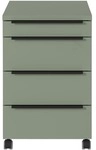 Germania-Werke Rollcontainer &raquo;Mailand&laquo; 4 Sch&uuml;be gr&uuml;n, 42x63x60 cm