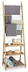 relaxdays Handtuchhalter Bambus faltbar 152 x 53 x 31 cm braun