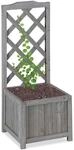 relaxdays Rankkasten mit Rankgitter 90 x 36 cm grau grau