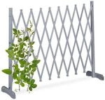 relaxdays Ausziehbares Rankgitter aus Holz bis 275 cm grau braun