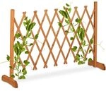 relaxdays Ausziehbares Rankgitter aus Holz bis 180 cm orange braun