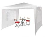 relaxdays Pavillon 3x3m mit 2 Seitenteilen wei&szlig;