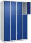 CP Schlie&szlig;fachschrank &raquo;Classic Plus Korpus lichtgrau&laquo; 4x3 F&auml;cher blau, 120x185x50