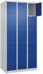 CP Schlie&szlig;fachschrank &raquo;Classic Plus Korpus lichtgrau&laquo; 3x5 F&auml;cher blau,...