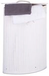 relaxdays Eckw&auml;schekorb Bambus 60 l wei&szlig;
