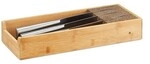 relaxdays Bambus-Messerhalter braun, 38x6.5x15.5 cm