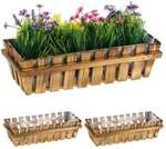 relaxdays 3er-Set Blumenkasten Holzzaun
