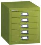 Bisley Schubladenschrank &raquo;MultiDrawer&laquo; A4, einbahnig, 5 Sch&uuml;be gr&uuml;n,...