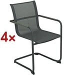 Garden Pleasure Freischwinger Gartenstuhl &raquo;Kendra&laquo; im 4er-Set grau, 56x85 cm