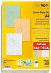 Sigel XXL-Pack 300 Blatt Marmor-Papier-Set 3 Farben - 90 g/m&sup2; grau, 21x29.7 cm