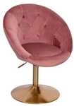 Wohnling Besuchersessel / Clubsessel Samt drehbar rosa, 67x100x62 cm