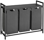 VASAGLE W&auml;schesortierer 92,5/33/72 cm grau, 92.5x72x33 cm