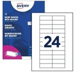 Avery Zweckform Namensschilder mit Magnet 68,0/22,0 mm 5 St&uuml;ck silber, 6.8x2.2 cm