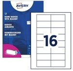 Avery Zweckform Namensschilder mit Magnet 80,0/34,0 mm 20 St&uuml;ck silber, 8x3.4 cm