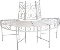 Garden Pleasure 950396, Garden Pleasure Halbrunde Baumbank "Varda" silber, 124x82 cm