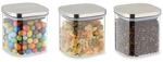 relaxdays 3er-Set Vorratsgl&auml;ser mit Deckel - 600 ml wei&szlig;, 10.5 cm