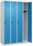 CP Spind &raquo;Classic PLUS Korpus lichtgrau&laquo; 4x1 F&auml;cher blau, 120x185x50 cm