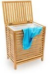 relaxdays W&auml;schetruhe 100 Liter Bambus braun