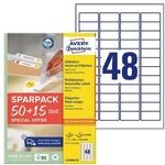 Avery Zweckform Universaletiketten wiederabl&ouml;sbar wei&szlig; 45,7x21,2 mm 3120 St&uuml;ck