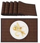 relaxdays Tischset Bambus 45 x 30 cm 6-tlg. braun