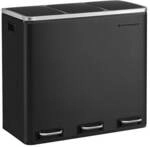 Songmics Abfalltrenner 3 F&auml;cher 54 L schwarz, 61x55.5x31.5 cm