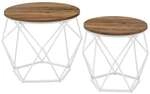 VASAGLE Couchtische-Set honig-braun 50/50/40 cm wei&szlig;, 40x50 cm