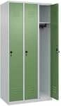 CP Spind &raquo;Classic PLUS Korpus lichtgrau&laquo; 3x1 F&auml;cher gr&uuml;n, 90x185x50 cm