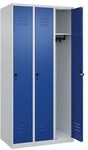 CP Spind &raquo;Classic PLUS Korpus lichtgrau&laquo; 3x1 F&auml;cher blau, 90x185x50 cm