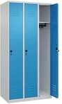 CP Spind &raquo;Classic PLUS Korpus lichtgrau&laquo; 3x1 F&auml;cher blau, 90x185x50 cm