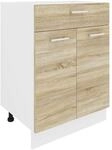 VCM Unterschrank &raquo;Esilo&laquo; 60 cm breit 2 T&uuml;ren 1 Schublade braun, 60x82x46 cm