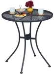 relaxdays Gartentisch mit Schirmloch schwarz &oslash;70 cm schwarz