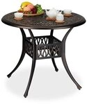 relaxdays Gartentisch mit Schirmloch &oslash;90 cm