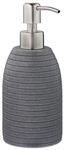 relaxdays Seifenspender &raquo;Rillen&laquo; 300 ml grau, 8x18x8 cm