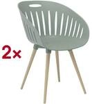 Topstar 2er-Set Besucherstuhl &raquo;T2023&laquo; f&uuml;r den Au&szlig;enbereich gr&uuml;n, 43x43 cm