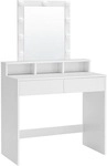 VASAGLE Schminktisch wei&szlig; 80/40/145 cm wei&szlig;, 145x40 cm