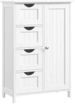 VASAGLE Badschrank 55/28,5/82 cm Wei&szlig;, 55x82x28.5 cm