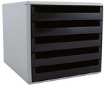 M und M Schubladenbox La Prima (Korpus hellgrau) schwarz, 24.3x4x33.3 cm