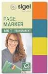 Sigel Haftmarker &raquo;Transparent&laquo; HN614 50 x 20 mm, orange/blau/gelb/pink transparent,