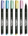 Tombow Brush-Pen-Set &raquo;Fudenosuke Pastel&laquo; 6 St&uuml;ck wei&szlig;