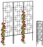 relaxdays Rankgitter Metall 3er-Set 122 x 30,5 cm silber