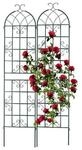 relaxdays 2er-Set Rankgitter Metall 220 cm gr&uuml;n silber