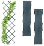 relaxdays 3er-Set Rankgitter ausziehbar grau grau