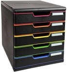 EXACOMPTA Schubladenbox &raquo;Modulo Harlekin&laquo; 5 Schubladen - A4+ schwarz, 28.8x32x35 cm