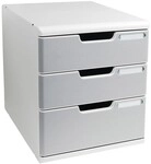 EXACOMPTA Schubladenbox &raquo;Classic Modulo&laquo; 3 Schubladen grau, 28.8x32x35 cm